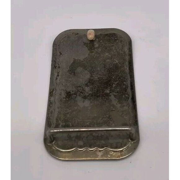 Vintage Nickel Plated Metal Western Cowboy Belt Buckle Rectangular - Picture 6 of 8